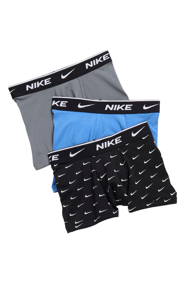 Nike Kids' Assorted 3-Pack Stretch Cotton Boxer Briefs, Main, color, 