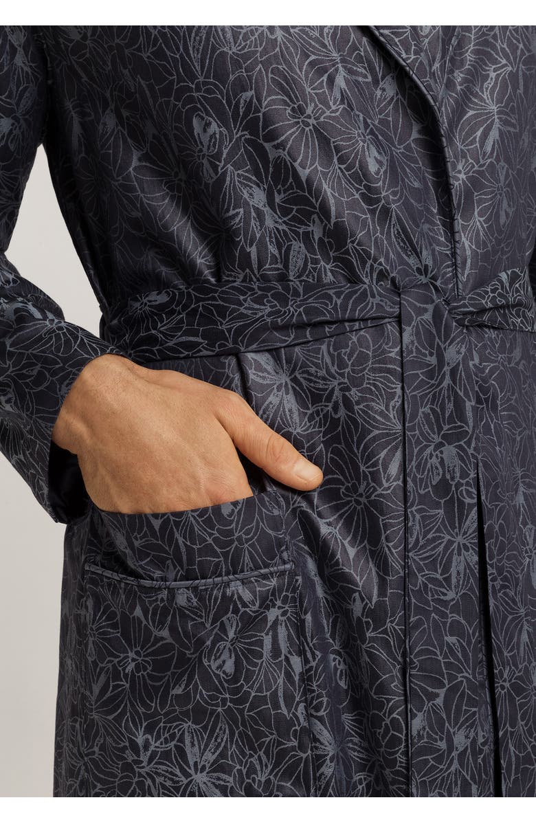 Hanro Selection Satin Cotton Robe, Alternate, color, Nightshade