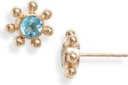 Anzie Dew Drop Marine Blue Topaz & 14K Gold Stud Earrings