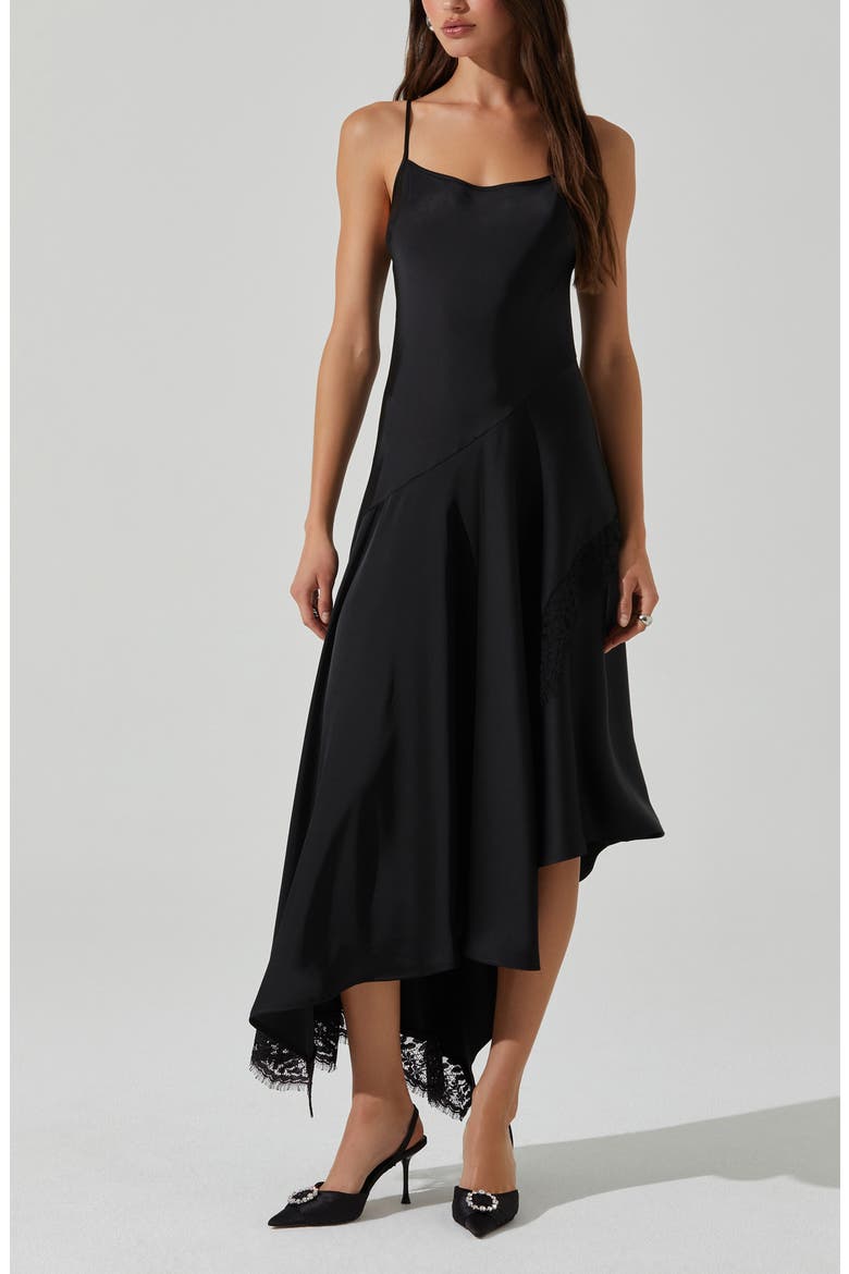 Ione Asymmetric Dress, Alternate, color, BLACK