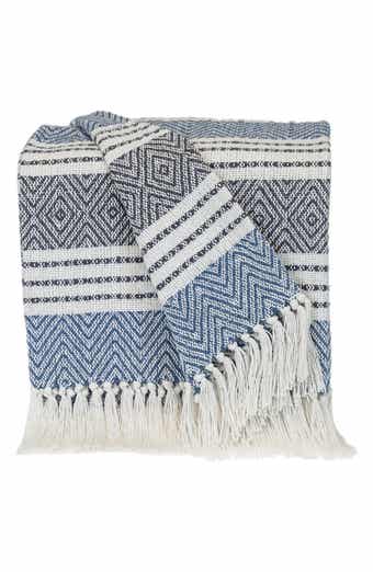 PARKLAND COLLECTION Kai Stripe Fringe Trim Throw Blanket
