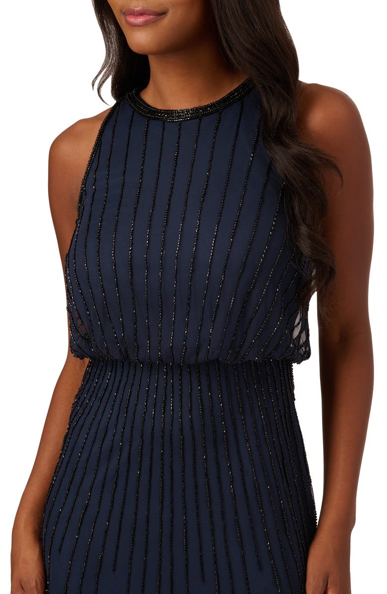 Adrianna Papell Beaded Blouson Mermaid Gown, Alternate, color, 