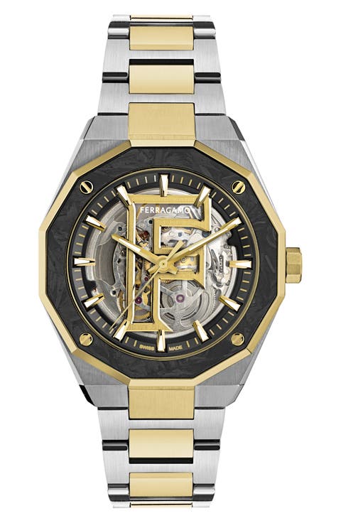 Edge Skeleton Automatic Bracelet Watch, 42mm