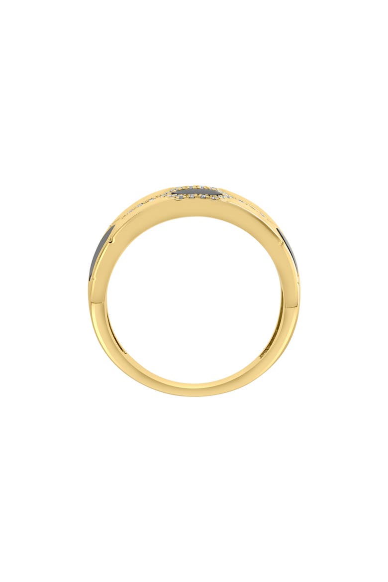 14K Yellow Gold Onyx & Diamond Ring, Alternate, color, BLACK