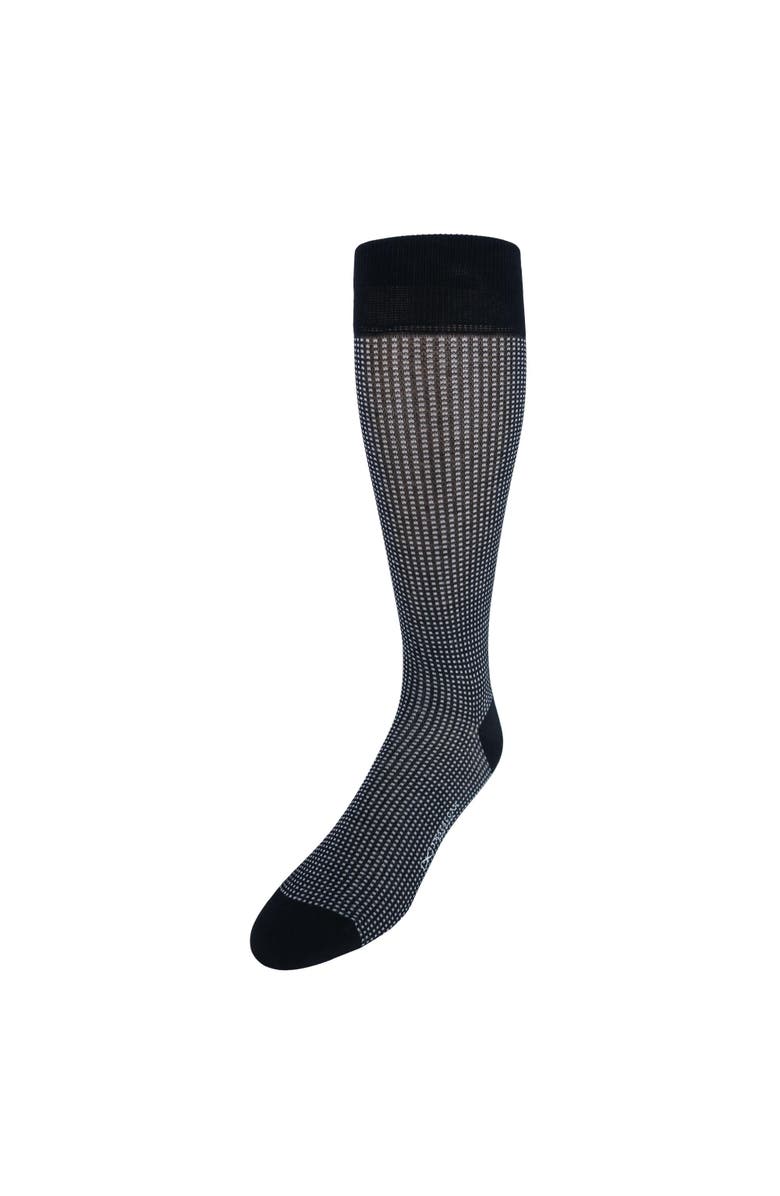Trafalgar Gerald Box Designed Mercerized Cotton Mid-Calf Socks, Main, color, Black And Grey