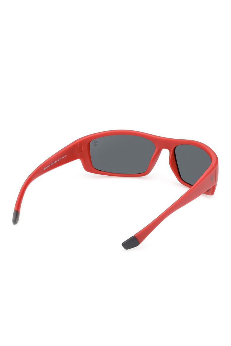 64mm Sunglasses, Alternate, color, MATTE RED / SMOKE POLARIZED