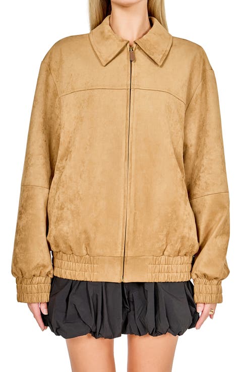 Faux Suede Work Jacket