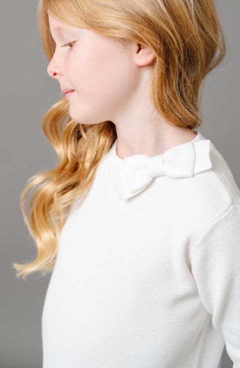 Baby Girls' Organic Mock Neck Bow Detail Sweater Dress, Infant