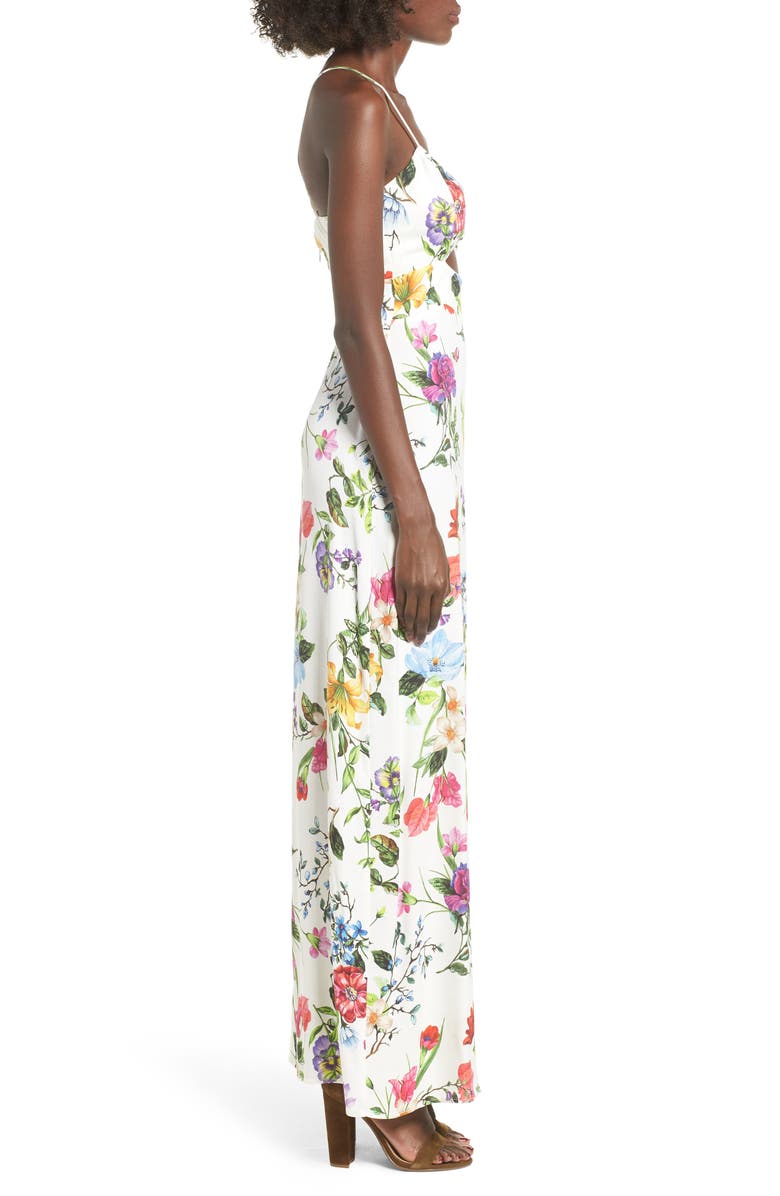 AFRM Marie Twisted Knot Front Maxi Dress, Alternate, color, Multi Floral