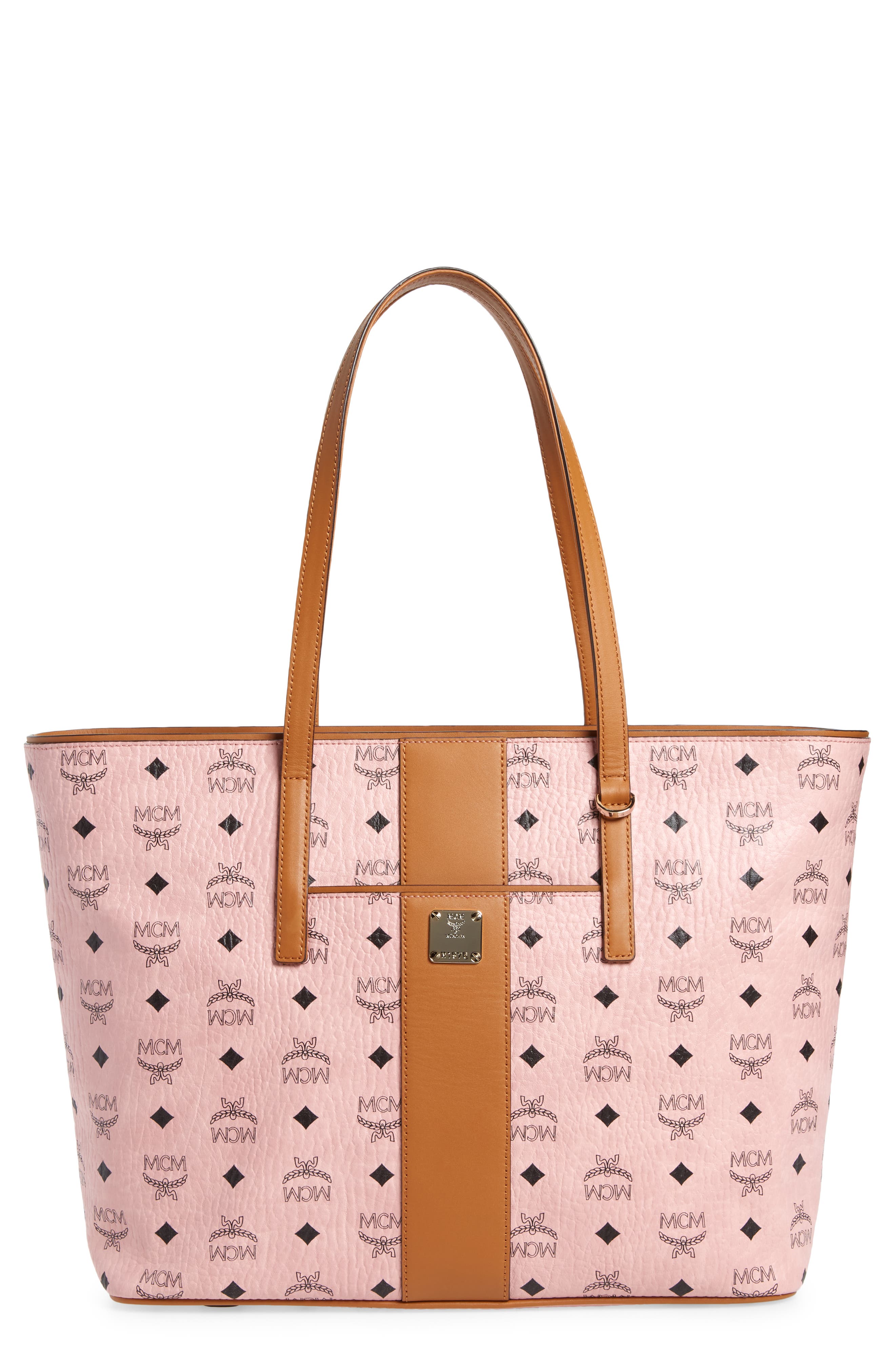 MCM Anya Medium Visetos Zip Top Shopper, Main, color, 
