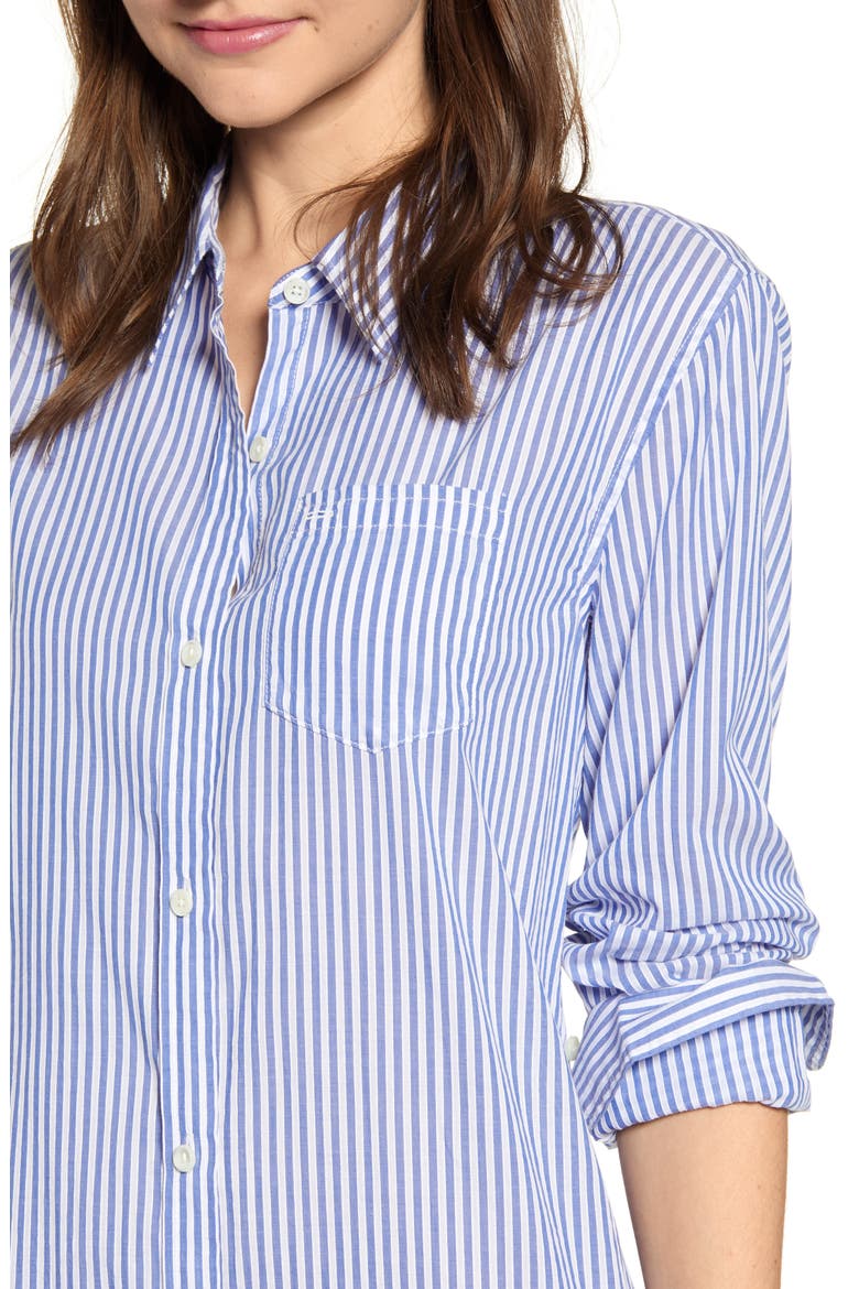 Stripe Maxi Shirtdress, Alternate, color, BLUE/ WHITE