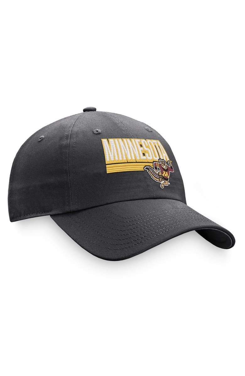 TOP OF THE WORLD Men's Top of the World Charcoal Minnesota Golden Gophers Slice Adjustable Hat, Alternate, color, Charcoal