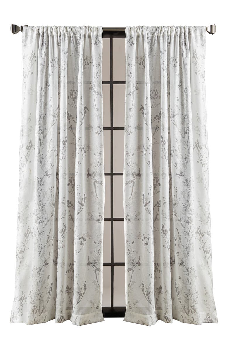 DKNY Atlanta Set of 2 Poletop Curtain Panels, Main, color, Grey