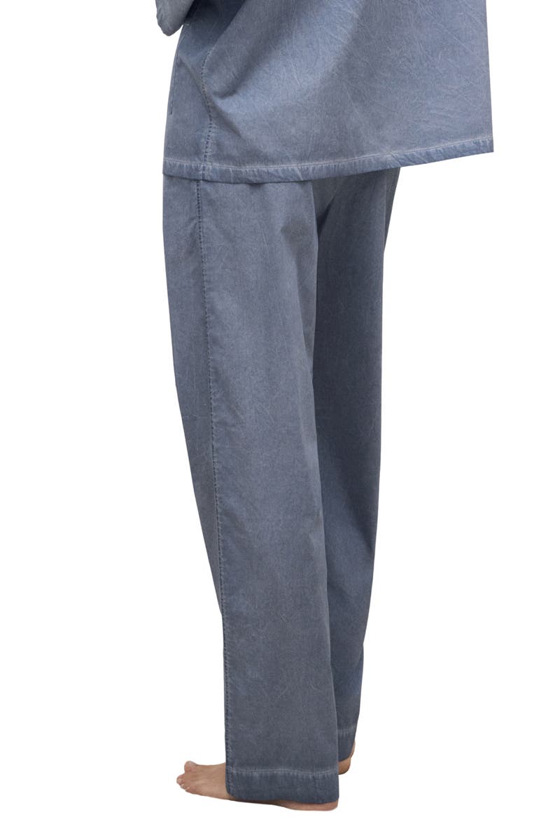 MANGO Garment-Dyed Cotton Pajama Pants, Alternate, color, Ink Blue