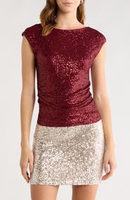 Abound Cap Sleeve Sequin Top