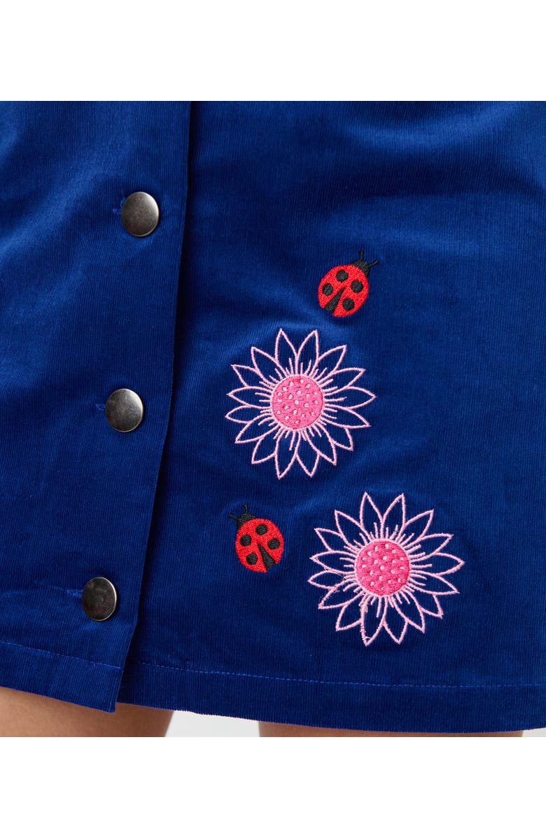 Smak Parlour 1960's Corduroy Mini Skirt, Alternate, color, Blue W/Ladybug Embroidery