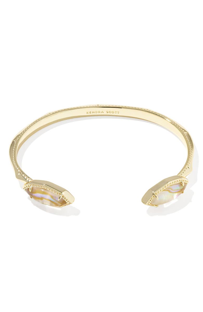 Kendra Scott Ophelia Shell Cuff Bracelet, Alternate, color, Gold Iridescent Abalone