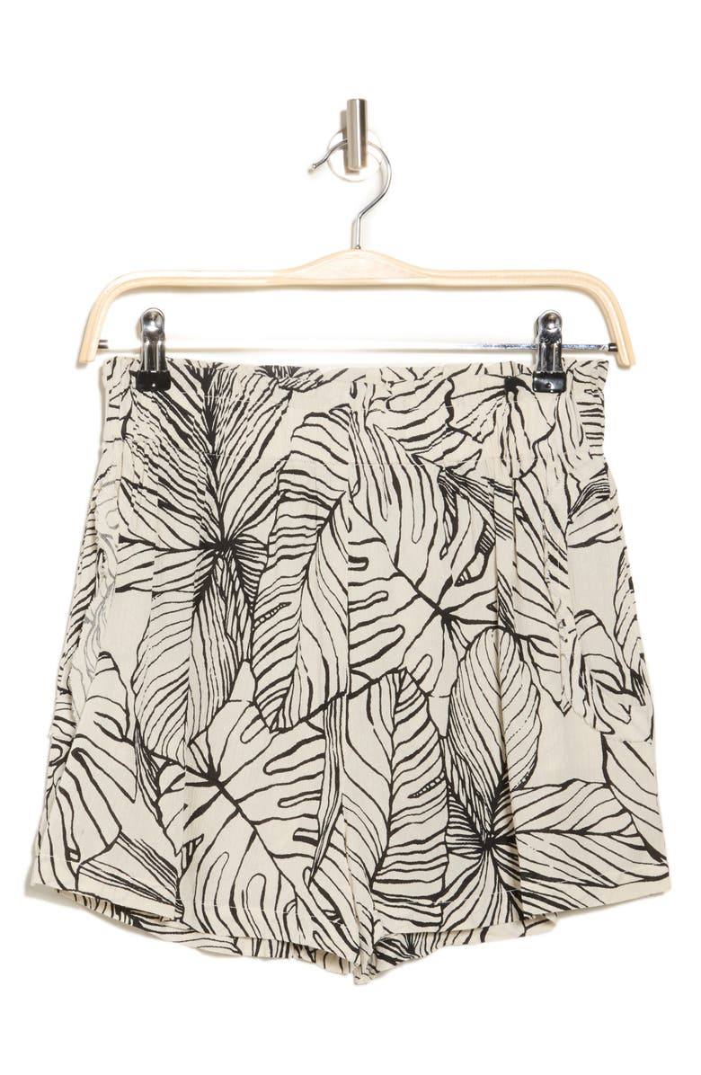 Elan Tropic Cover-Up Shorts, Alternate, color, Natural Black Tropic