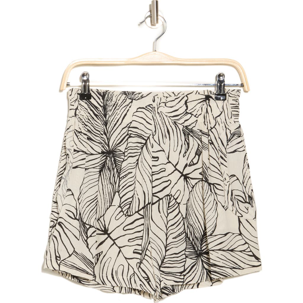 Elan Tropic Cover-up Shorts In Natural Black Tropic