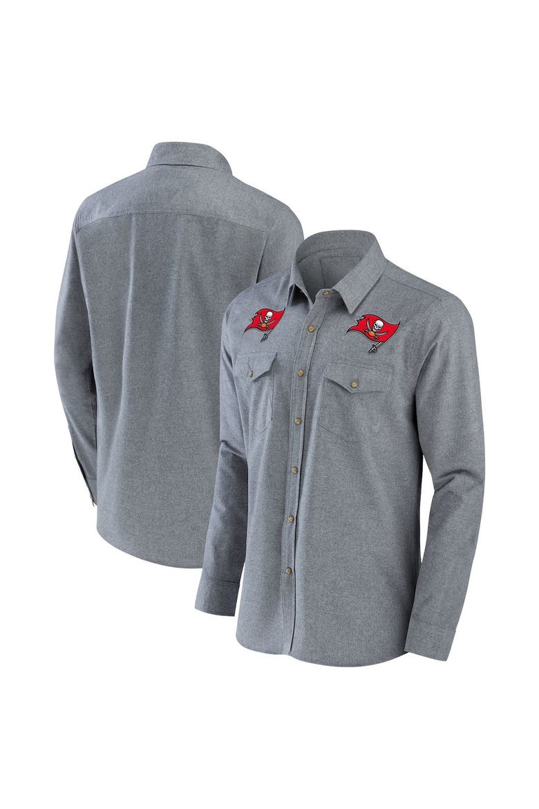 Men's NFL x Darius Rucker Collection by Fanatics Gray Tampa Bay Buccaneers Chambray Button-Up Long Sleeve Shirt, Main, color, Gray