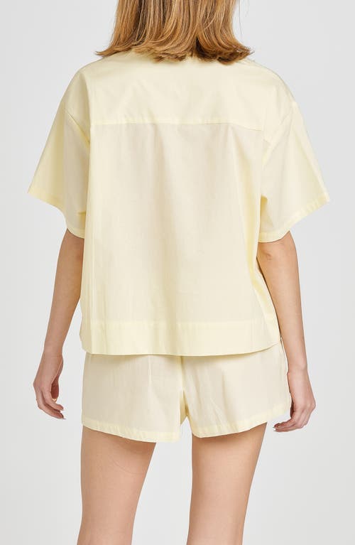Wayf Tabitha Tie Front Woven Shirt In Straw Yellow