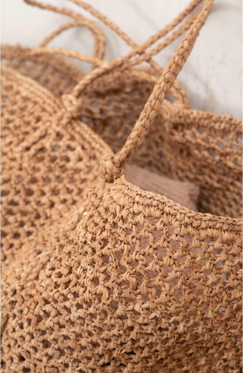 Zanatany Concepts Sinah Raffia Tote Bag, Alternate, color, Caramel