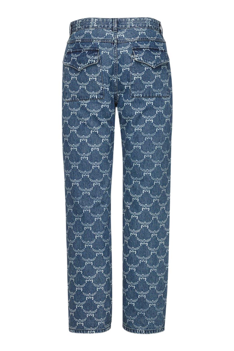 Lauretos Monogram Denim Jeans, Alternate, color, Indigo