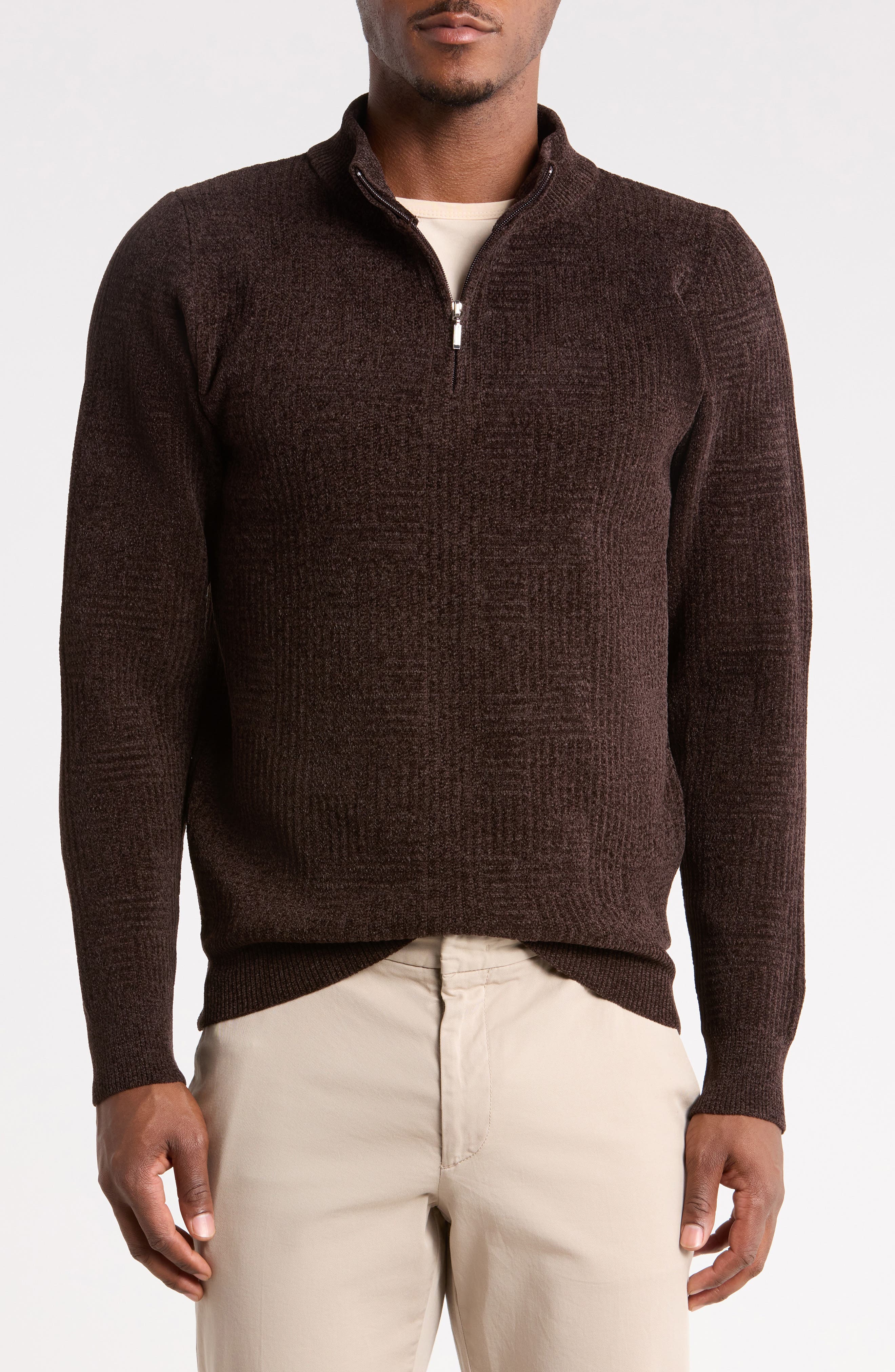 Mock Neck Quarter Zip Sweater