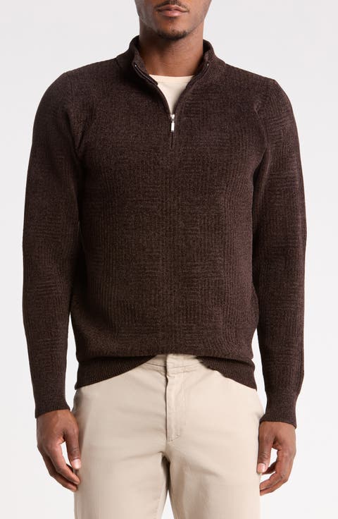 Mock Neck Quarter Zip Sweater