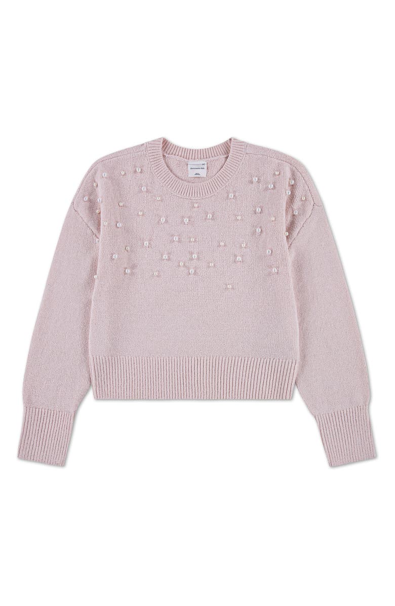 abercrombie kids Kids' Sparkle Crewneck Sweater, Main, color, Mauve