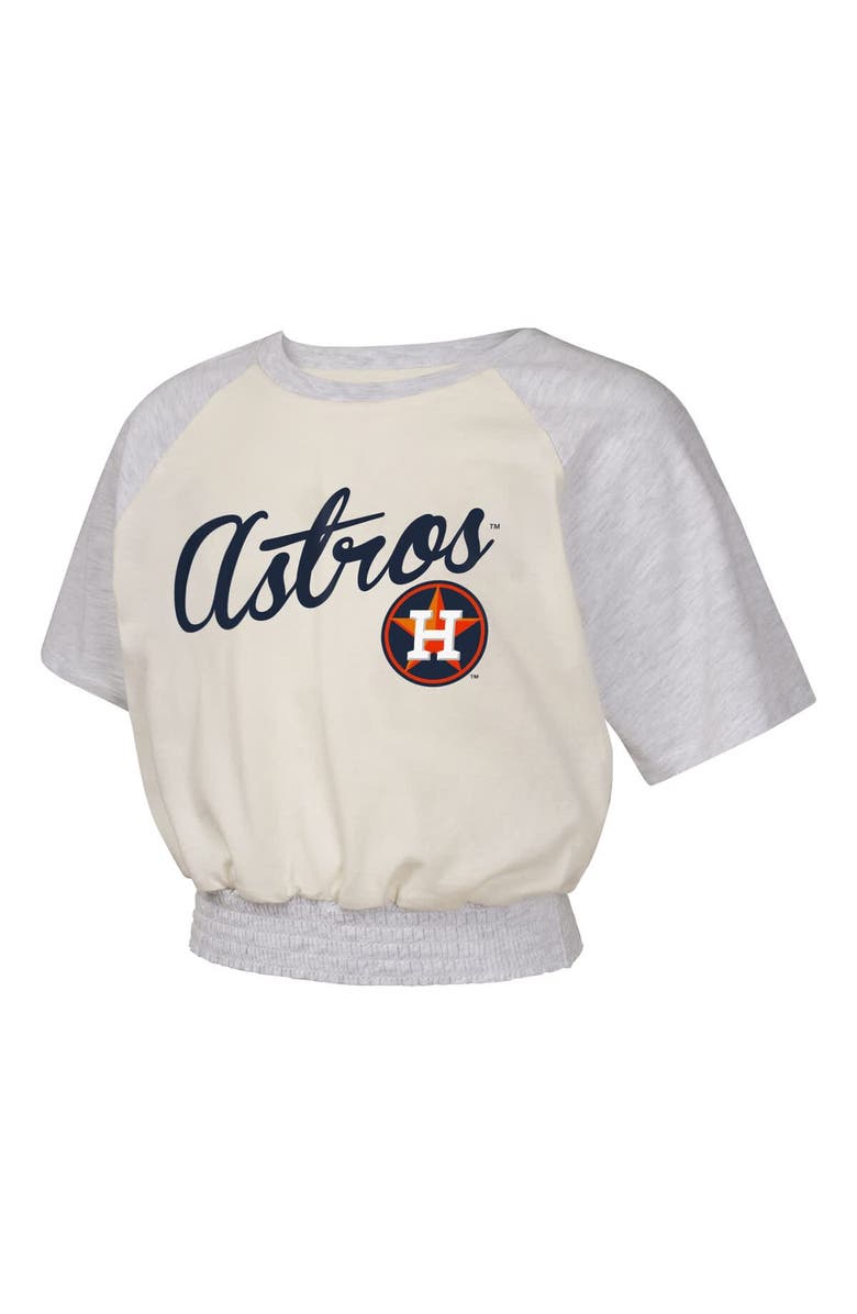 Outerstuff Girls Youth  Cream Houston Astros Curve Ball Fashion Raglan T-Shirt, Alternate, color, 
