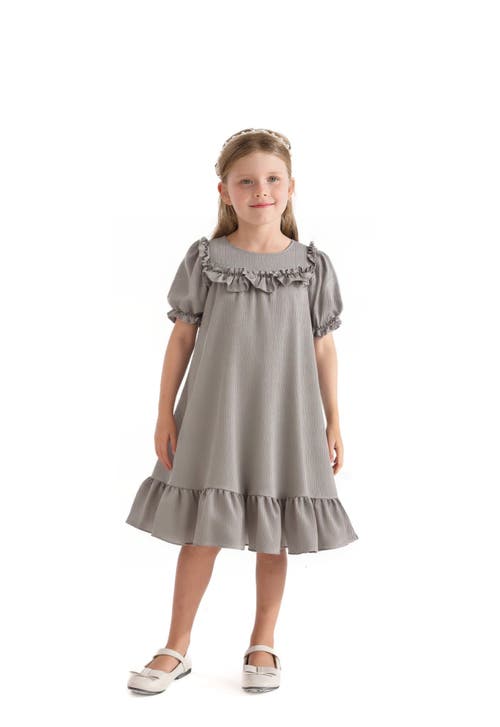 Sweet Cactus Ruffle Berlin Dress In Gold