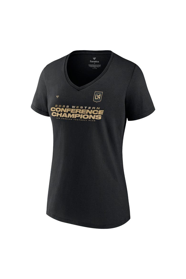 Women's Fanatics Branded Black LAFC 2022 MLS Western Conference Champions Locker Room V-Neck T-Shirt, Alternate, color, Black