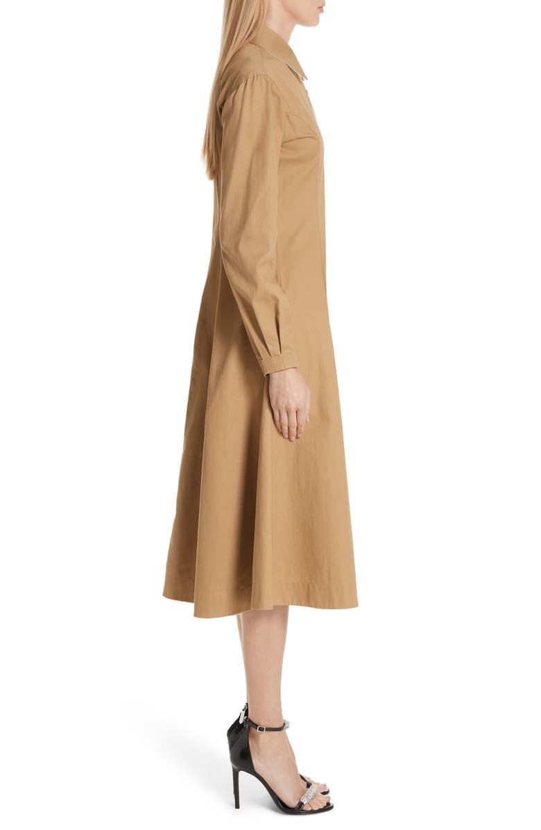 CALVIN KLEIN 205W39NYC Western Twill A-Line Midi Dress, Alternate, color, 