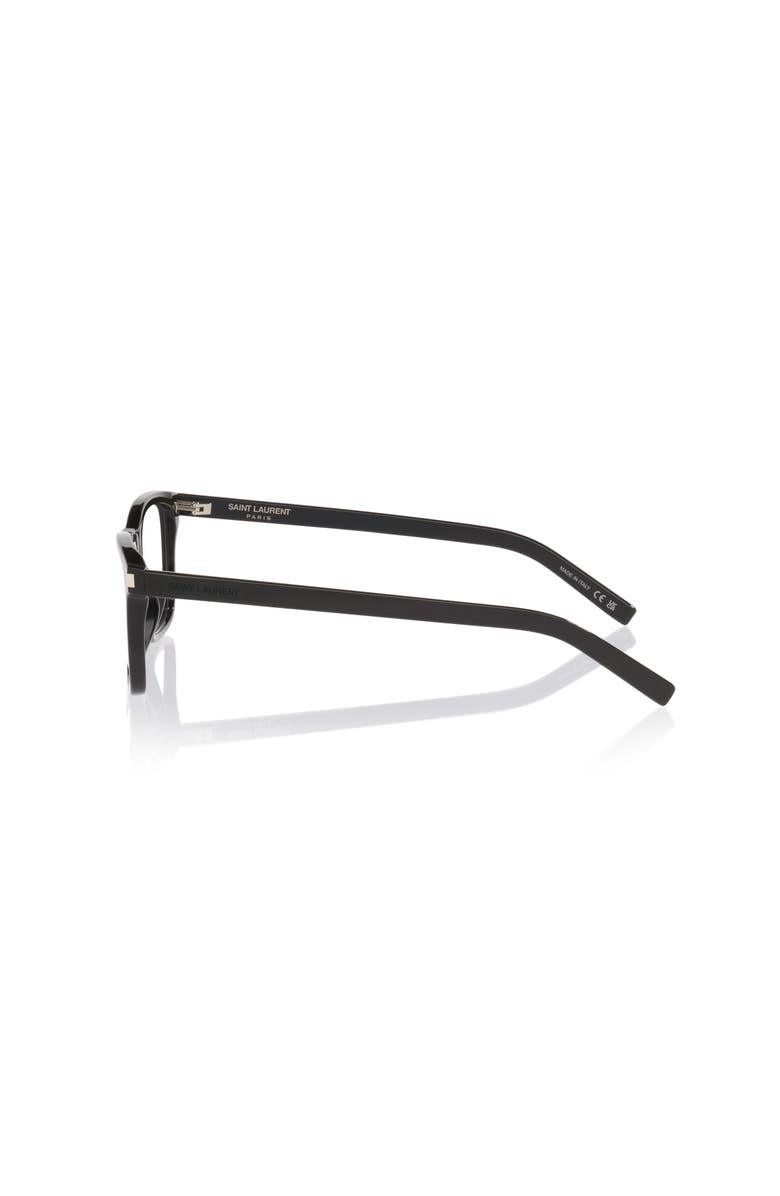 Saint Laurent 56mm Rectangle optical glasses, Alternate, color, Black