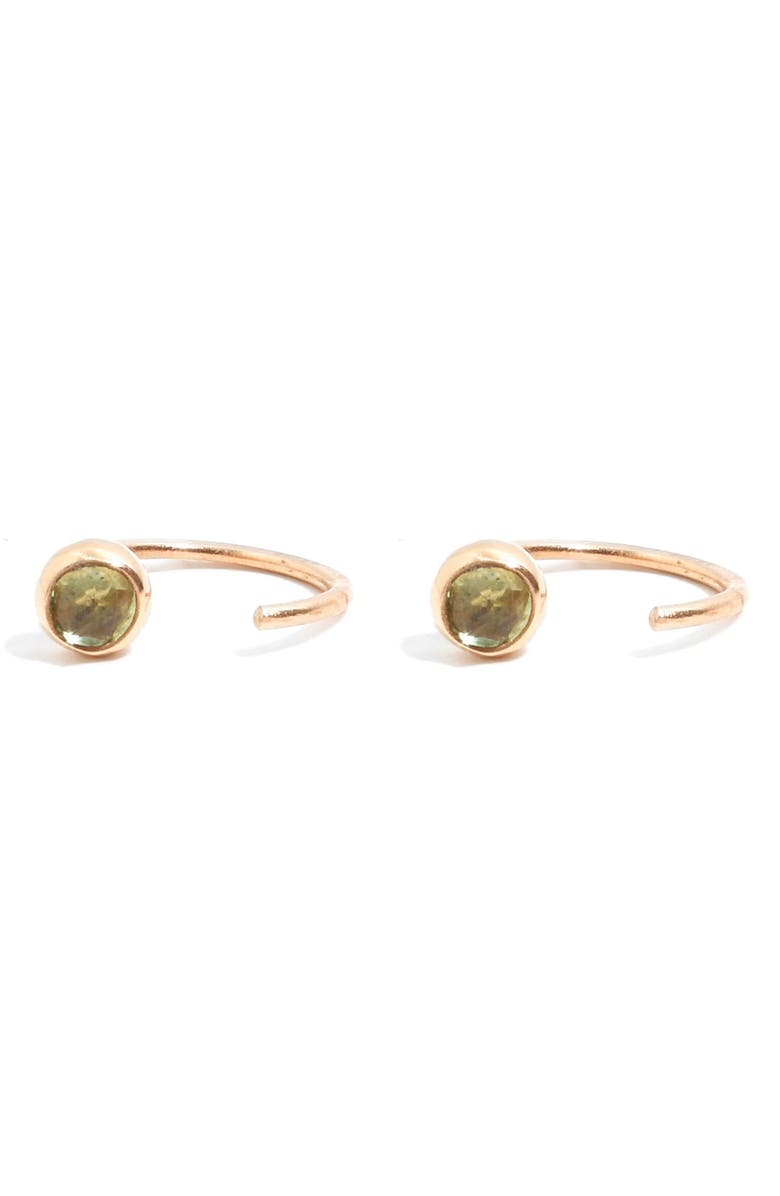 Melissa Joy Manning Peridot Hug Hoop Earrings, Main, color,