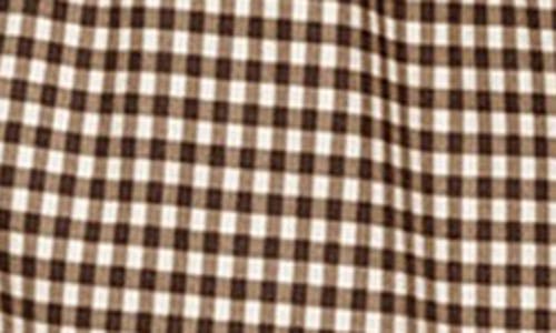 Reformation Coco Contrast Piping Stretch Organic Cotton Pajamas In Brown