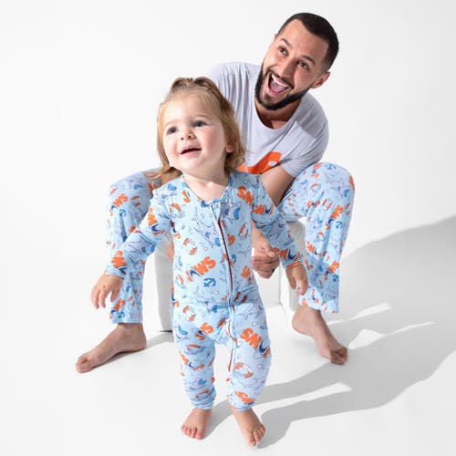 Bellabu Bear Baby Jaws Convertible Footie In Blue