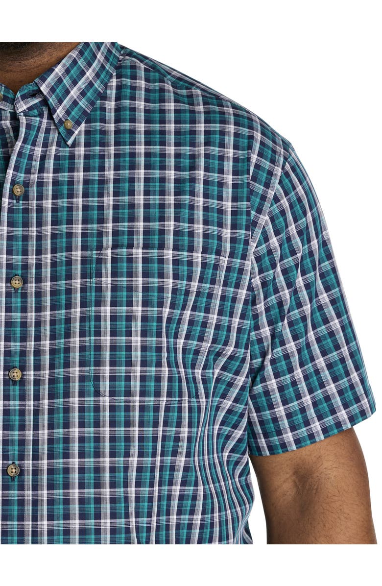 Harbor Bay by DXL Big & Tall Easy-Care Plaid Sport Shirt, Alternate, color, Green