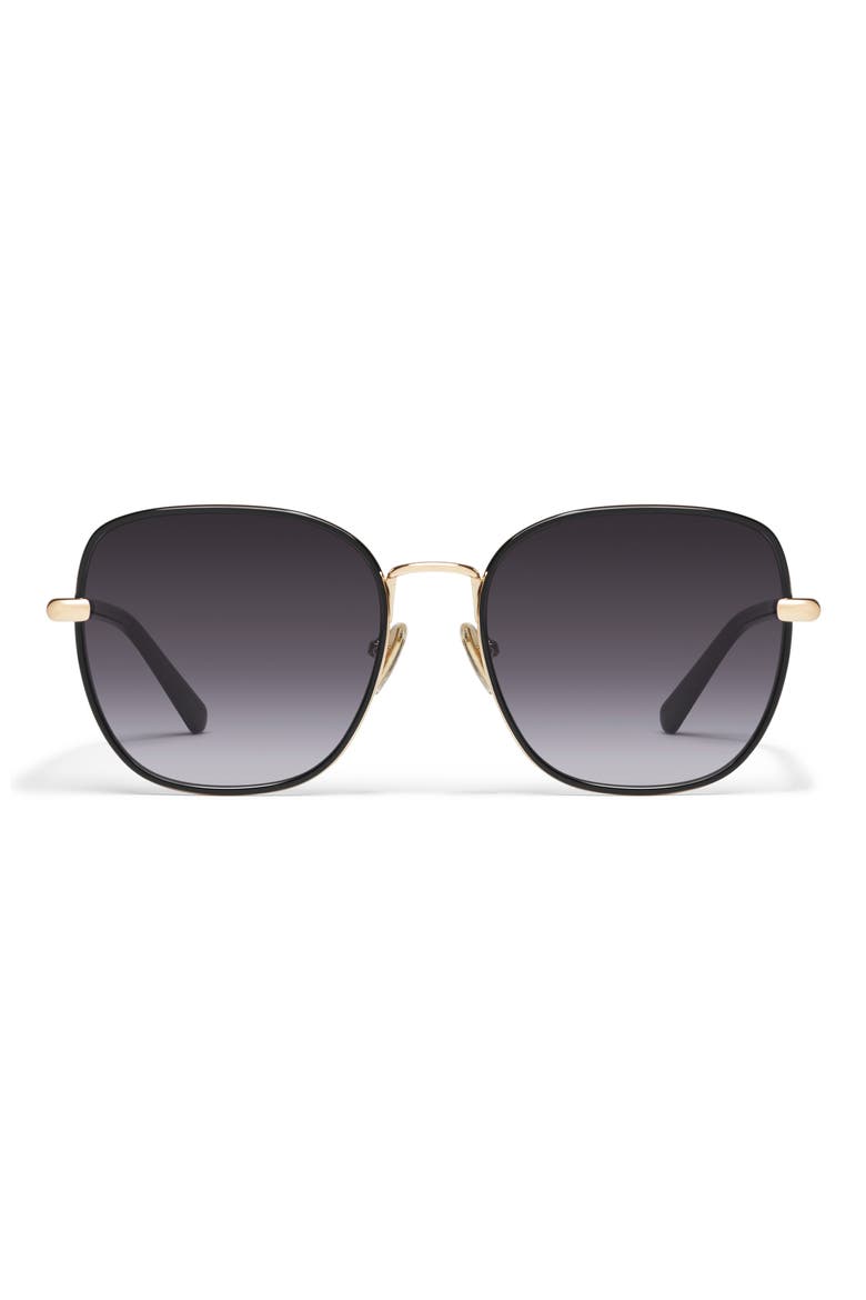 Uptown 58mm Gradient Round Sunglasses, Main, color, BLACK GOLD/ SMOKE