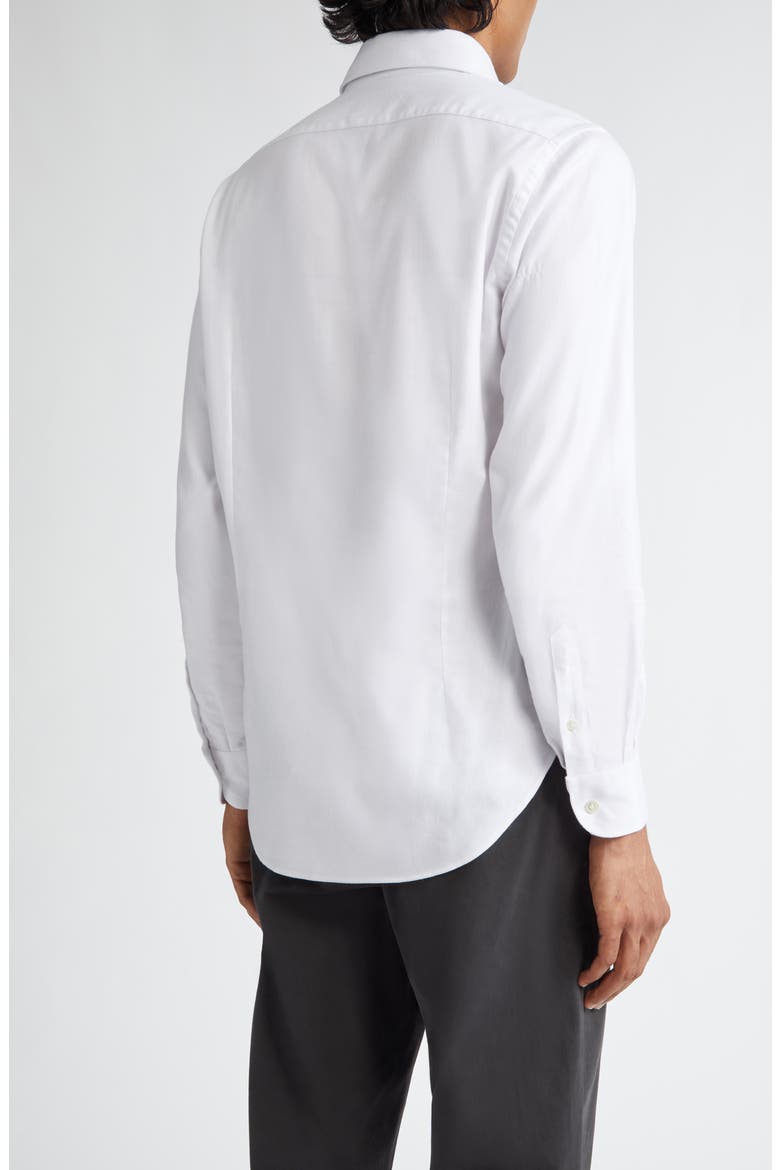 Brushed Cotton Blend Button-Up Shirt, Alternate, color, WHITE