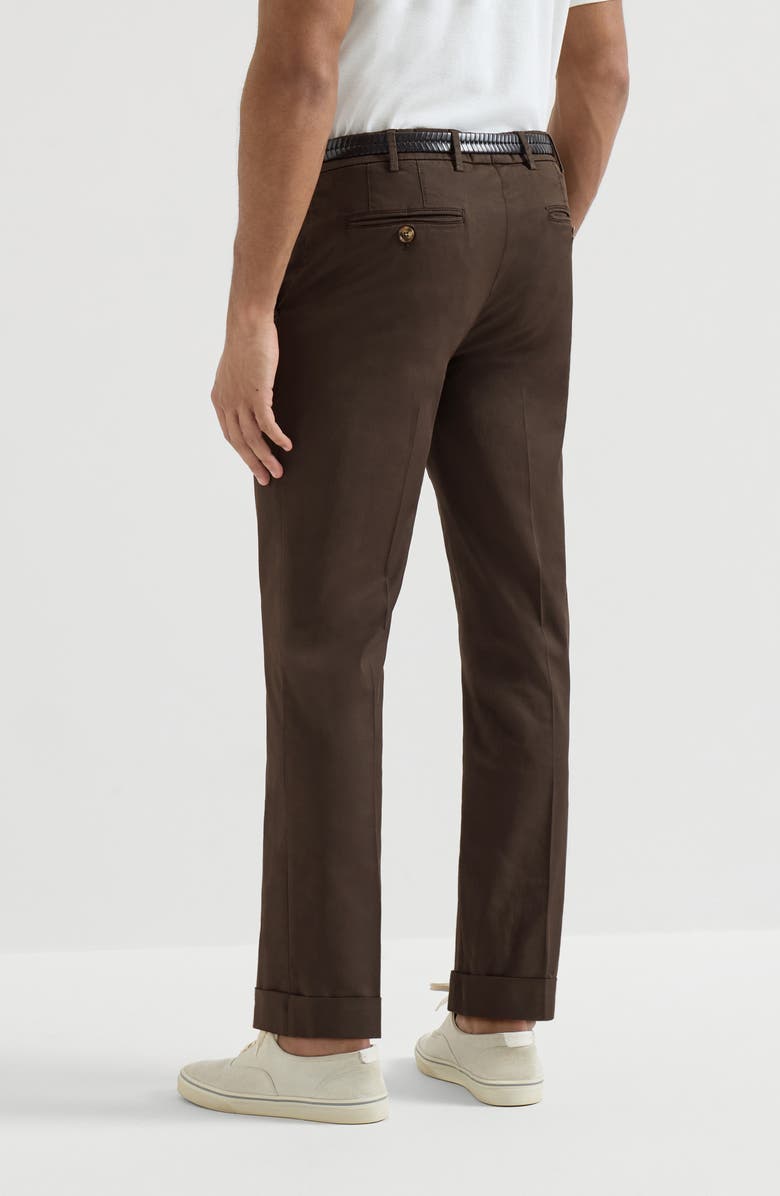 Brunello Cucinelli Italian fit trousers, Alternate, color, Brown