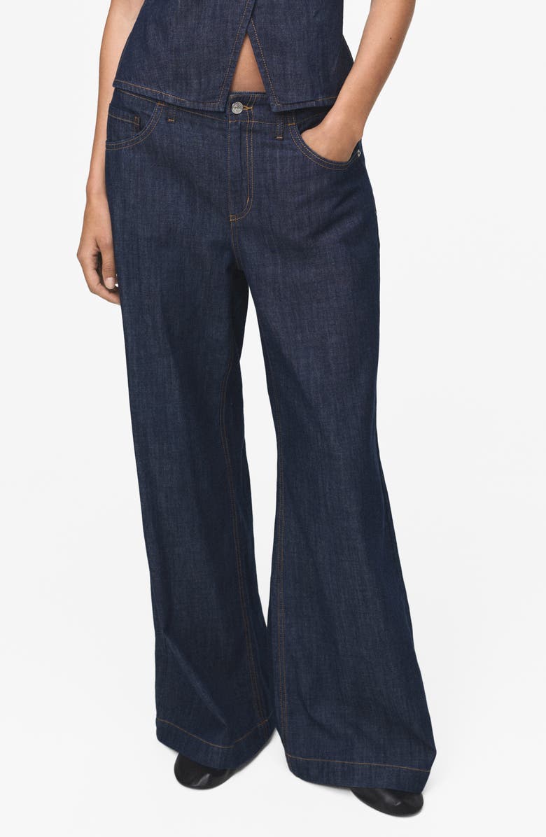 MANGO Wide Leg Jeans, Main, color, Open Blue