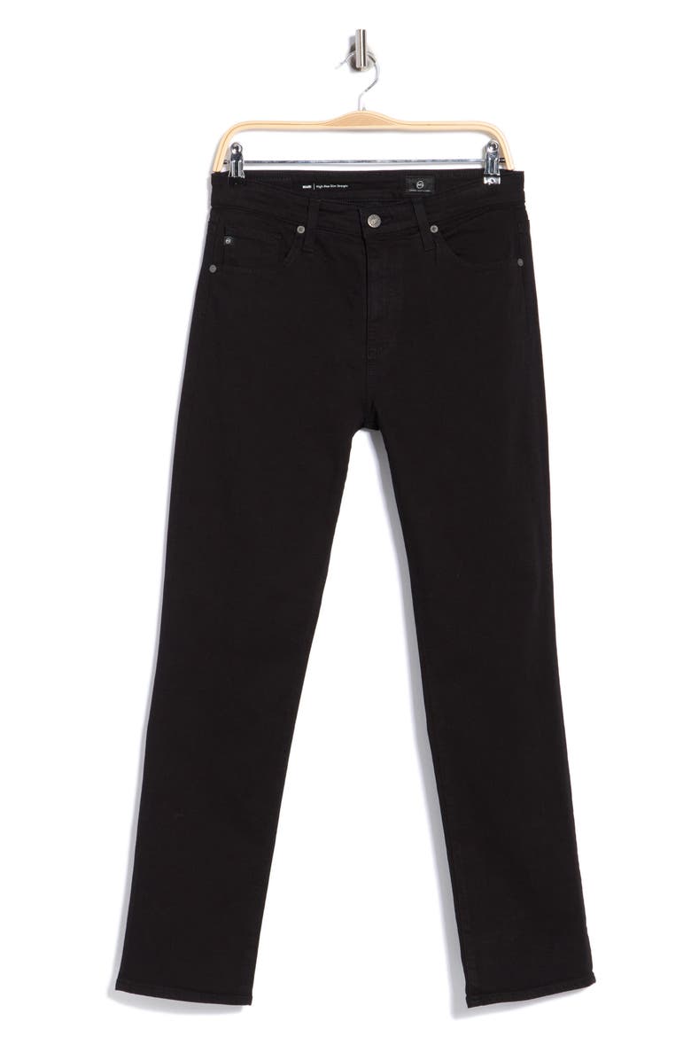 Mari Slim Ankle Straight Leg Jeans, Main, color, BLACK CAST