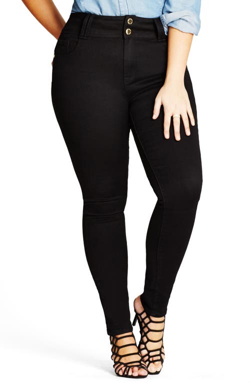 City Chic Harley Stretch Skinny Jeans in Black 