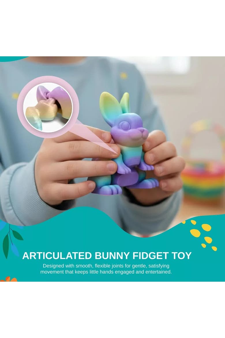 Easter Egg Basket Plush Set with 3D Printed Bunny Surprise Eggs, Alternate, color, Crayon