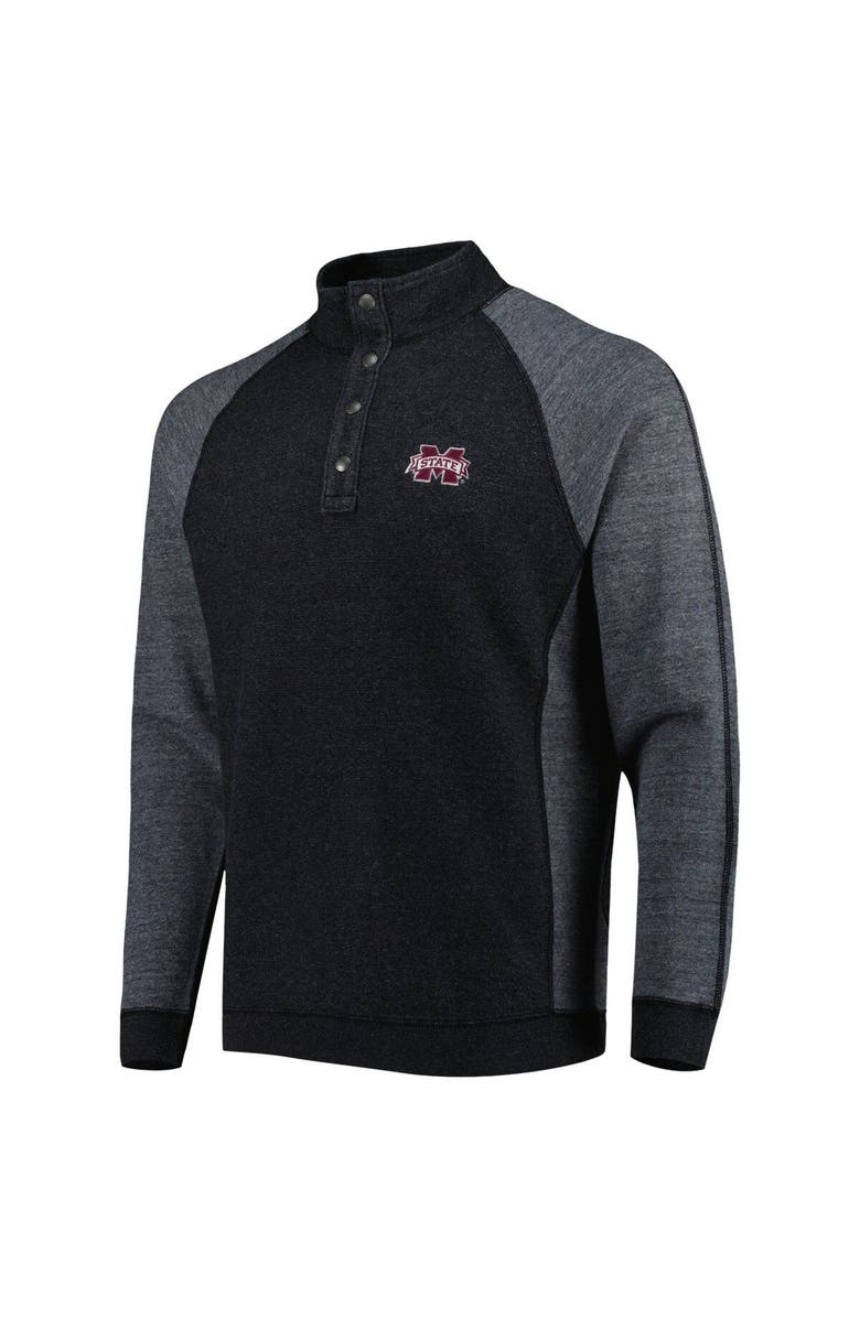 Tommy Bahama Men's Tommy Bahama Black Mississippi State Bulldogs Sport Scrimmage Snap Mock Neck Raglan Button-Up Jacket, Alternate, color,
