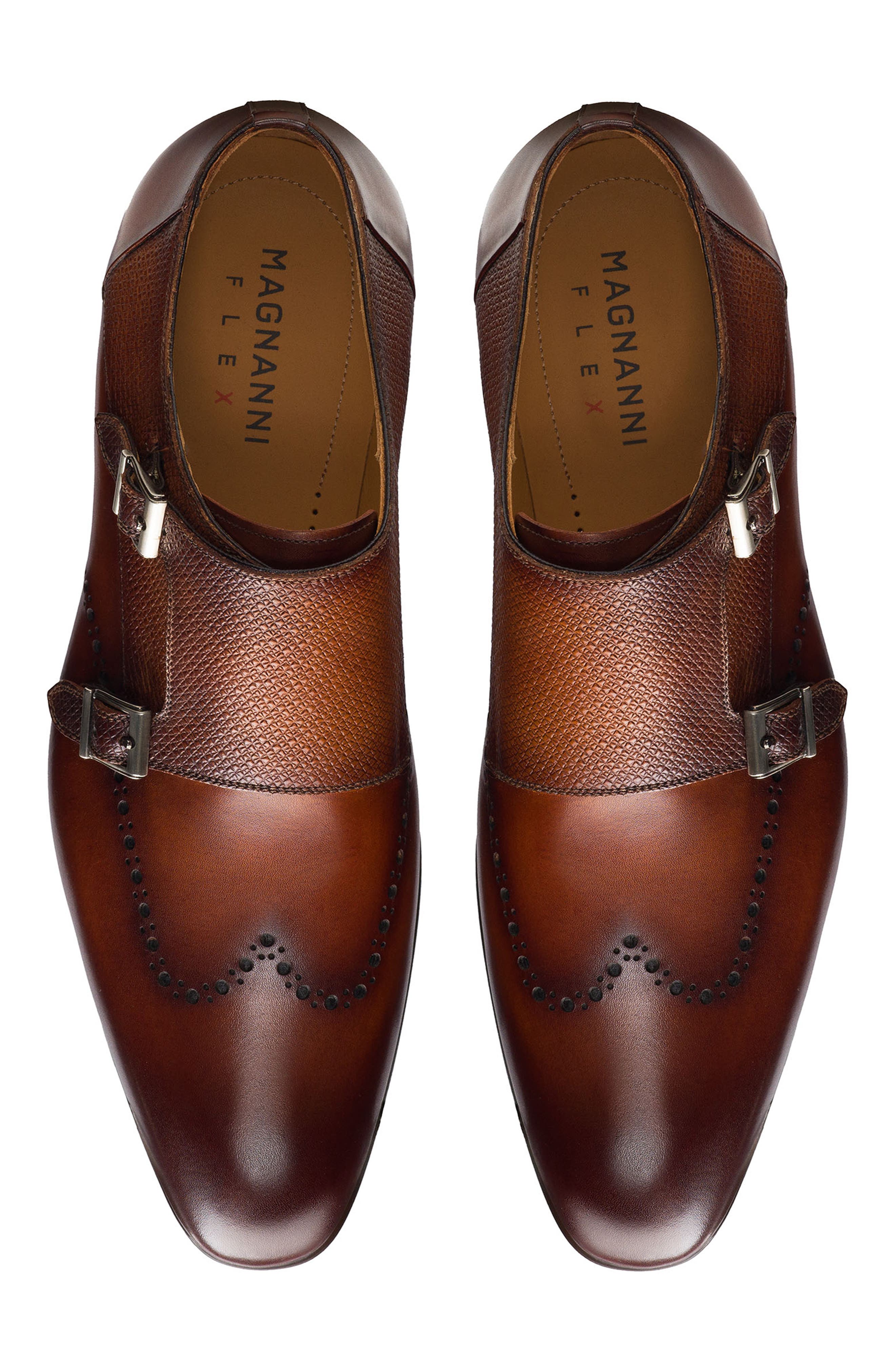 Magnanni Zamir Wingtip Double Monk Strap Shoe, Alternate, color, 