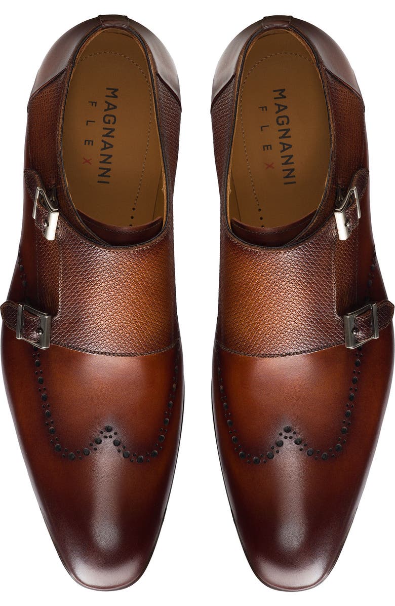 Magnanni Zamir Wingtip Double Monk Strap Shoe, Alternate, color,