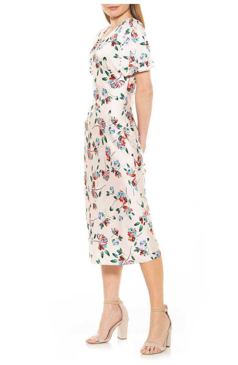 Alexia Admor Vintage Inspired Puff Sleeve Midi Dress, Alternate, color, 